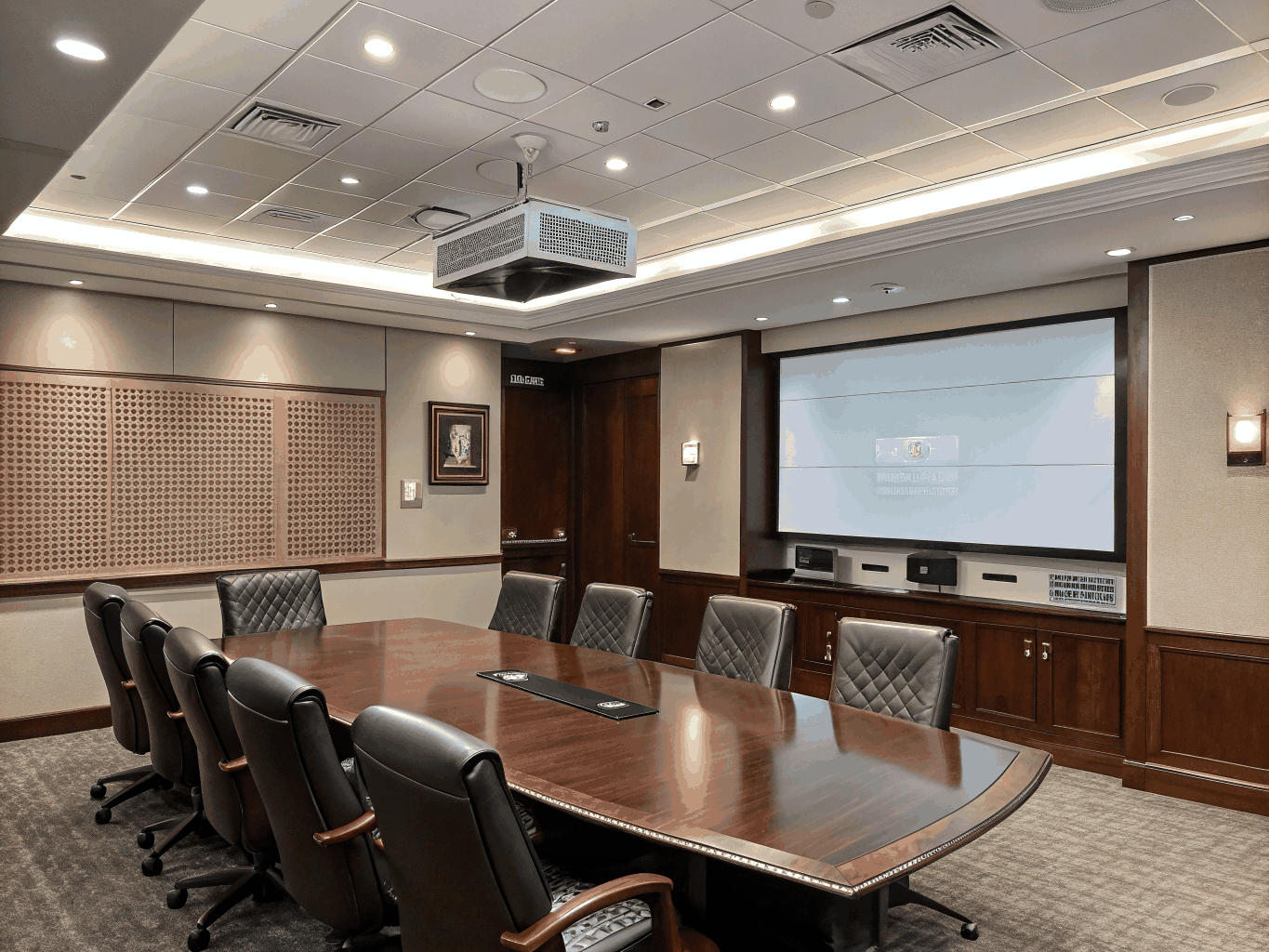 Modern conference room with integrated AV technology