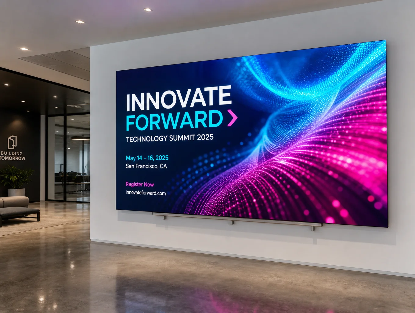 Large scale LED video wall installation